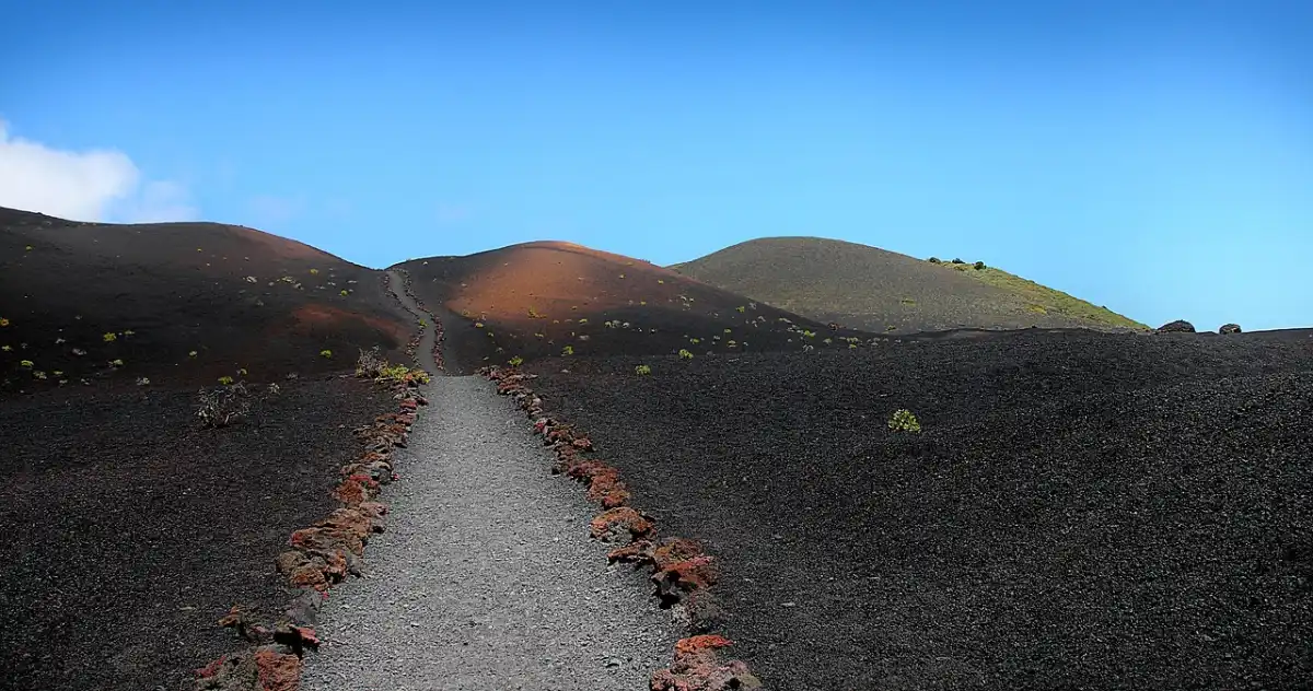 Volcanic trail on La Palma Canary Islands, home to dramatic hiking