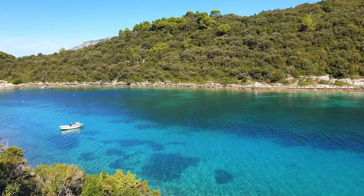 small boat on the Korcula coast