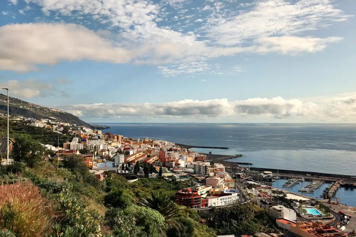 A coastal town view on La Palma Canary Islands