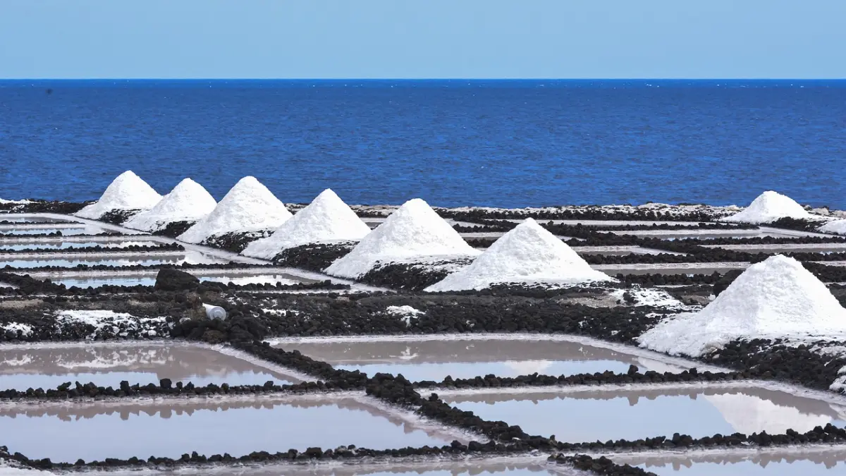 Salt flats on the volcanic coast, a surprise on La Palma Canary Islands
