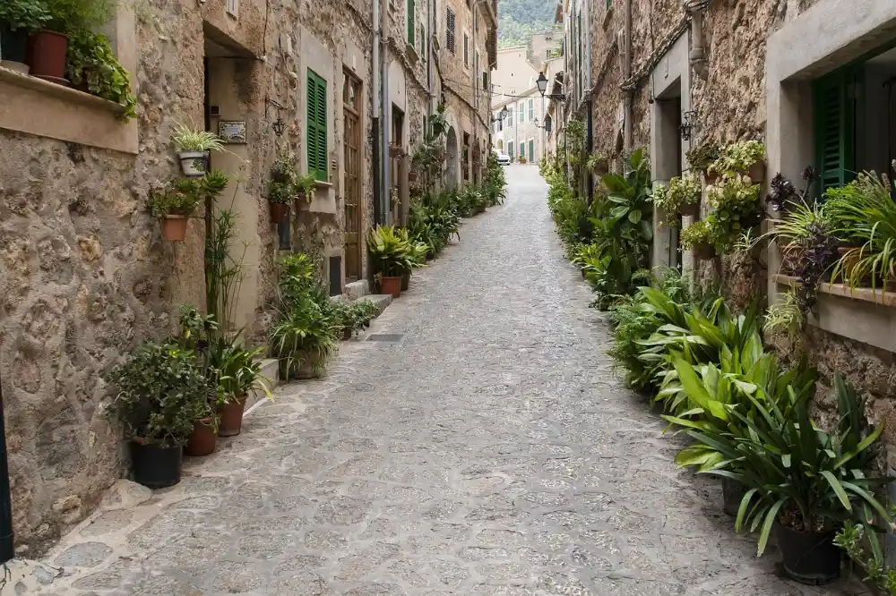 Stone lane in a Tramuntana mountain village