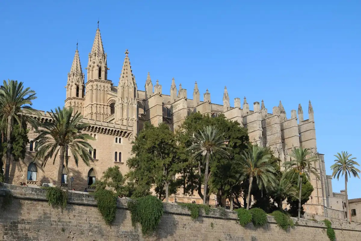 Palma Cathedral rising above the Mallorca waterfront