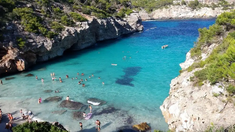 Turquoise cove on the east coast of Mallorca
