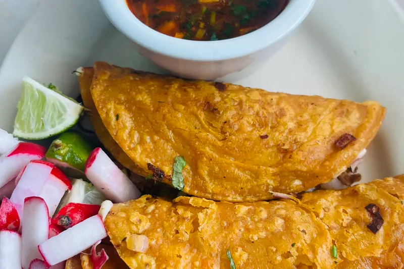 Birria tacos with consommé, a Mexican favourite at Nueva Cantina in St Pete