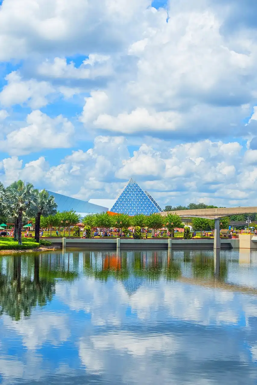 Lake view at Epcot, a calm break during Disney World on a budget